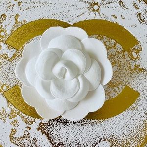 CHANEL White Authentic Camellia Flower